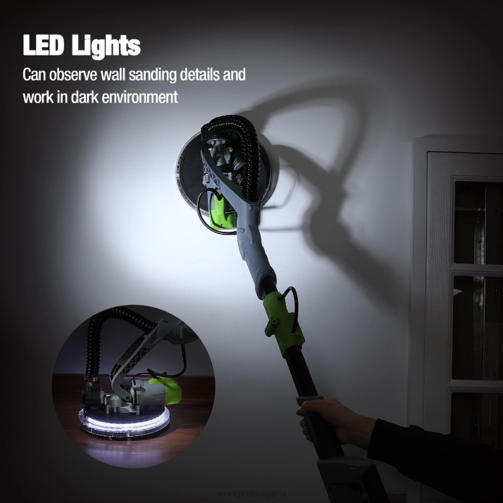 Електрическа шлайфмашина за гипсокартон 720 W с вакуум L4XH228 morden WORKPRO инструмент