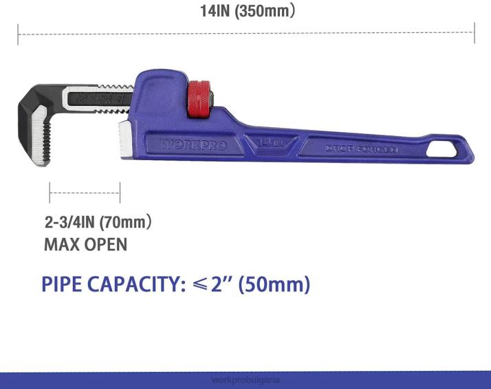 14-инчов тежкотоварен прав водопроводен ключ L4XH89 полезен WORKPRO инструмент