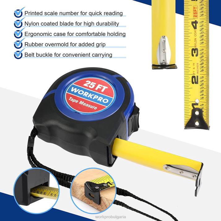рулетка 25 фута L4XH112 полезно WORKPRO инструмент
