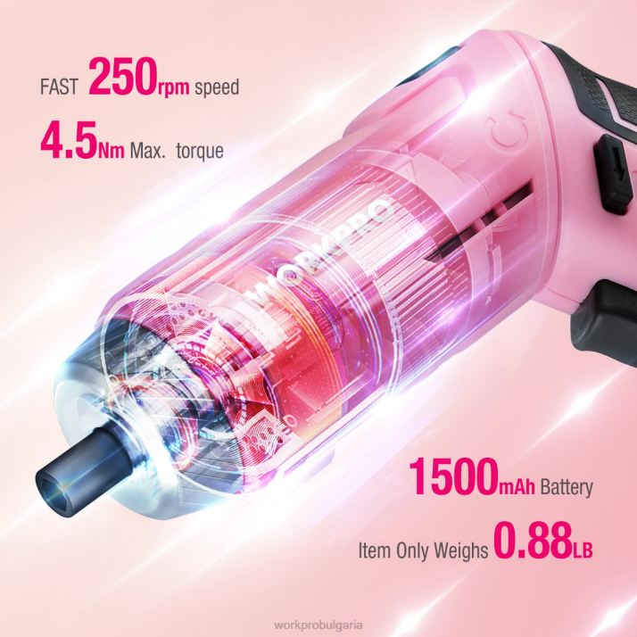 18 бр общ комплект инструменти за дома L4XH102 розово/синьо WORKPRO инструмент
