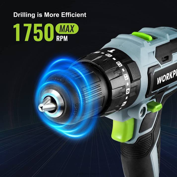 Комплект акумулаторна бормашина 20v max, електрическа ударна бормашина с аксесоари от 102 части, 2 x 2,0ah литиево-йонни батерии с бързо зарядно устройство L4XH170 полезен WORKPRO инструмент