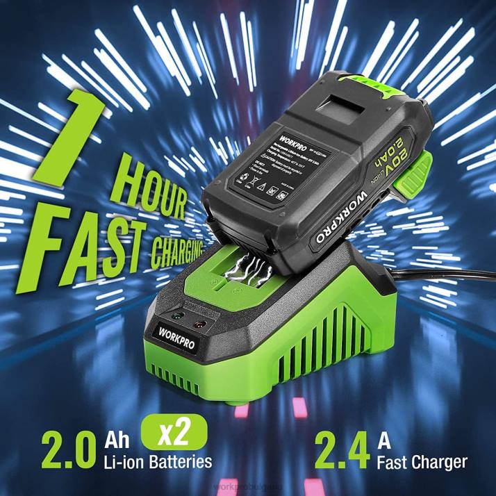 Комплект акумулаторна бормашина 20v max, електрическа ударна бормашина с аксесоари от 102 части, 2 x 2,0ah литиево-йонни батерии с бързо зарядно устройство L4XH170 полезен WORKPRO инструмент